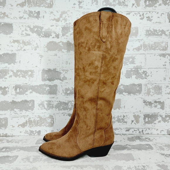 New Dolce Vita Ryatt Clip Toe Faux Suede Western Boot H 372